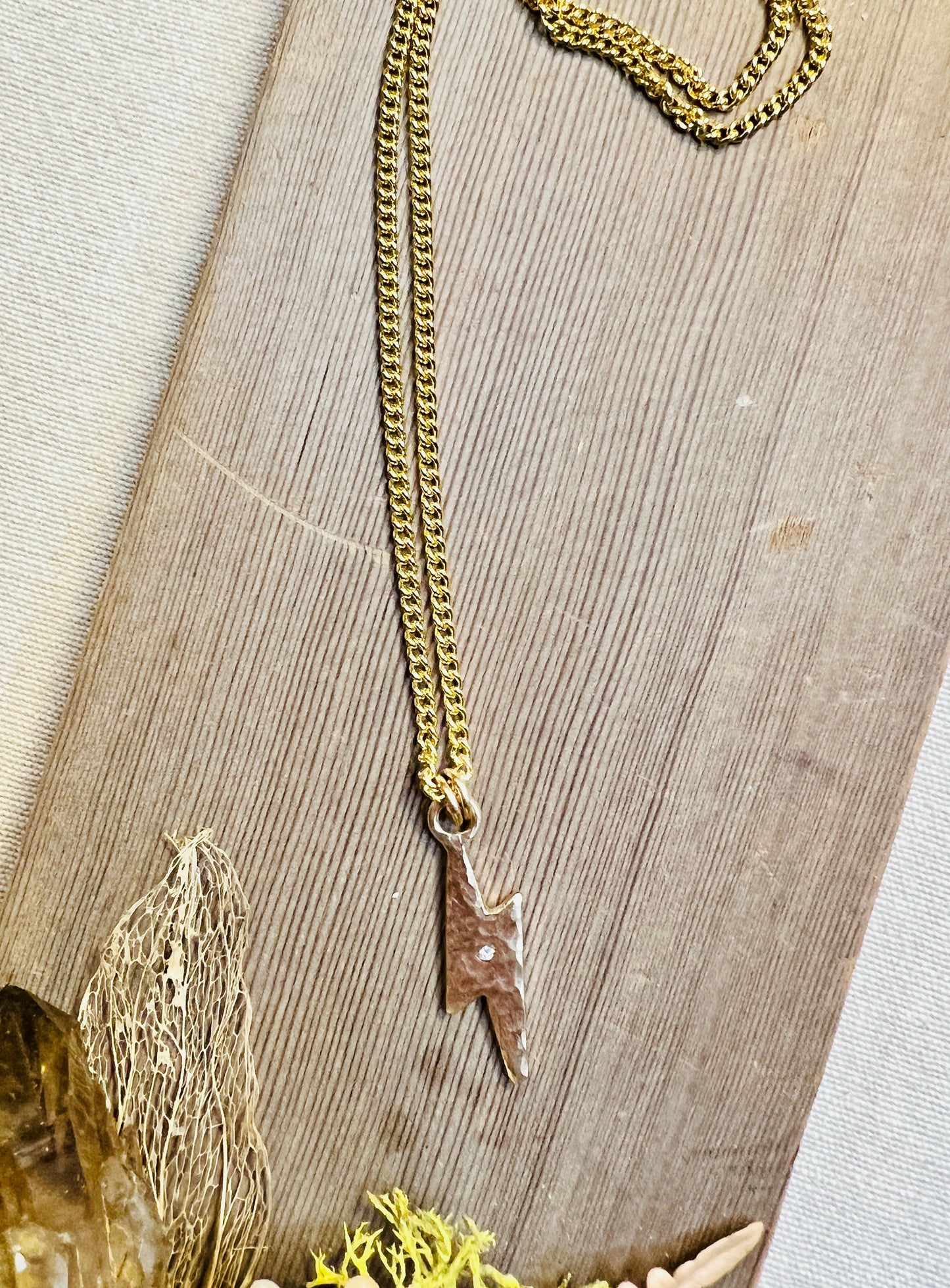 Lightning Charm Necklace with Diamond