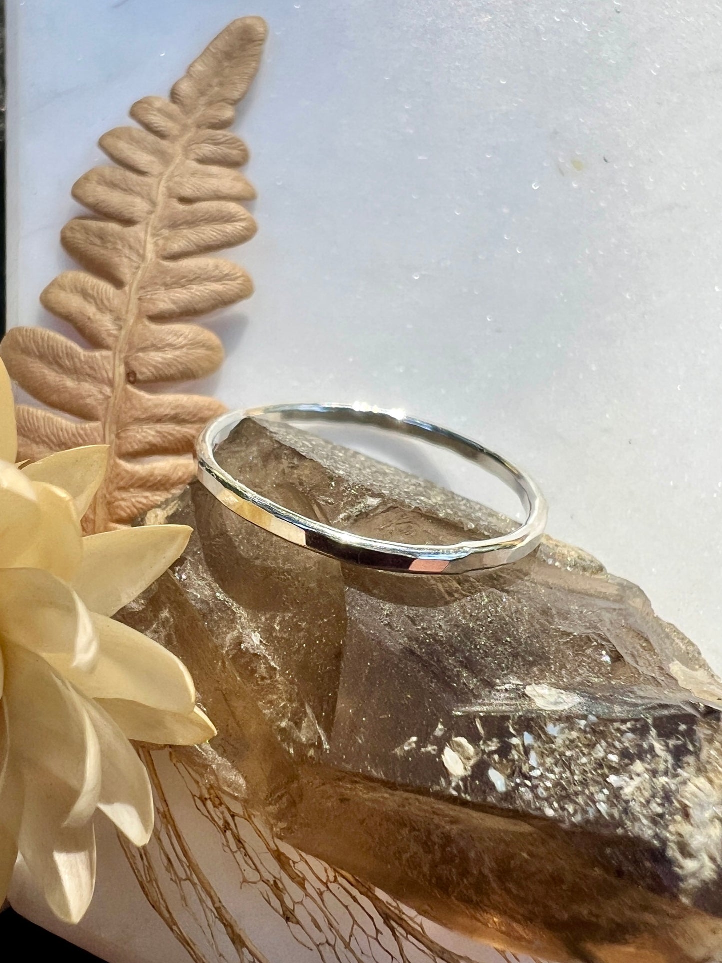 Simple Hammered Stacking Ring ~ Sterling Silver, 14k Yellow Gold fill, or 14k Rose Gold fill