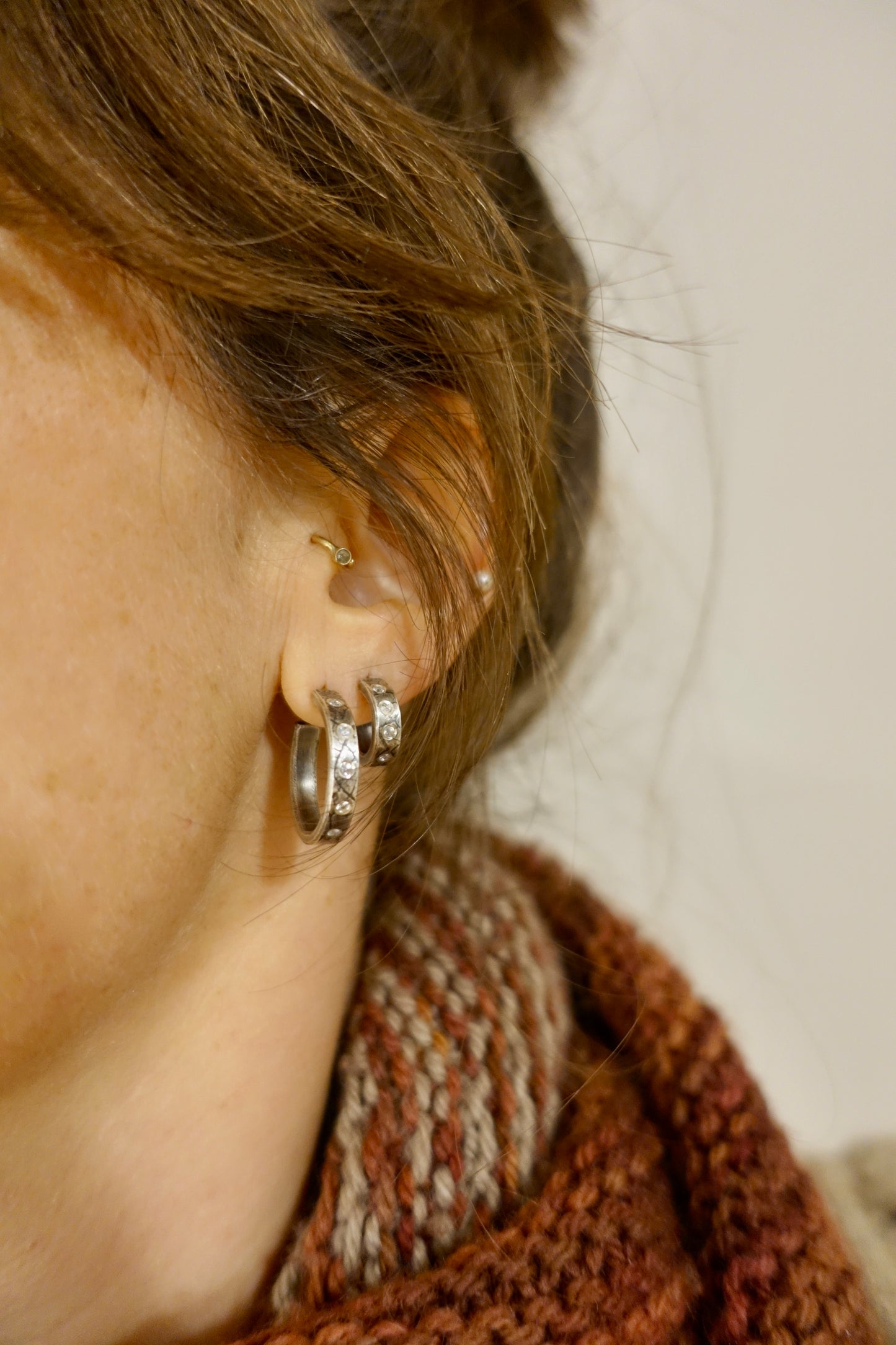 White Sapphire Hoops