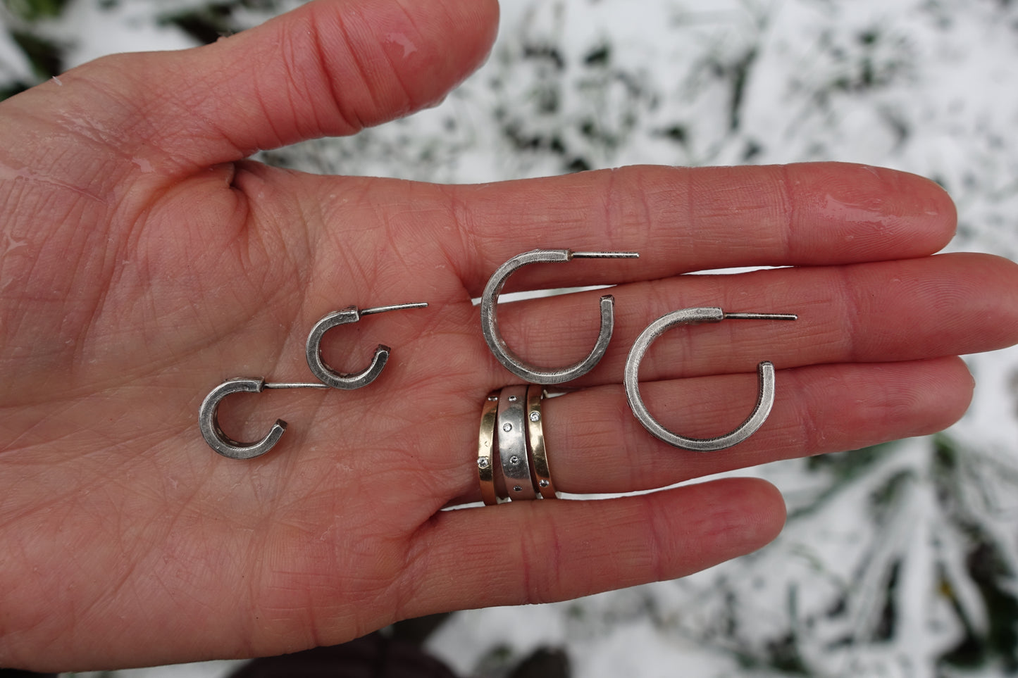 White Sapphire Hoops