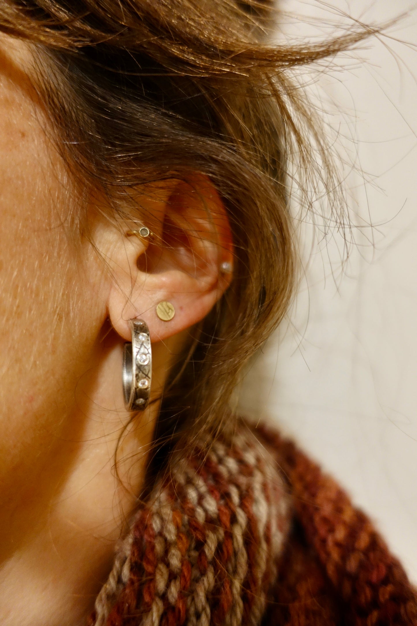 White Sapphire Hoops