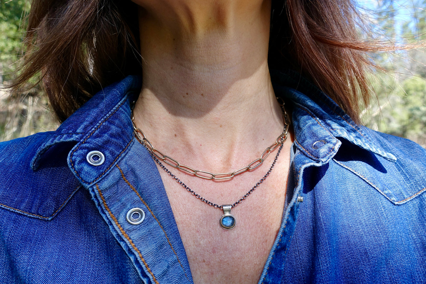 Petite Rose-Cut Gemstone Necklaces