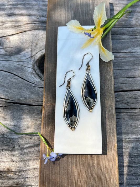 Apache Gold Earrings in Sterling Silver with 14k Gold Accents