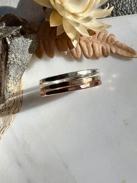 Simple Hammered Stacking Ring ~ Sterling Silver, 14k Yellow Gold fill, or 14k Rose Gold fill