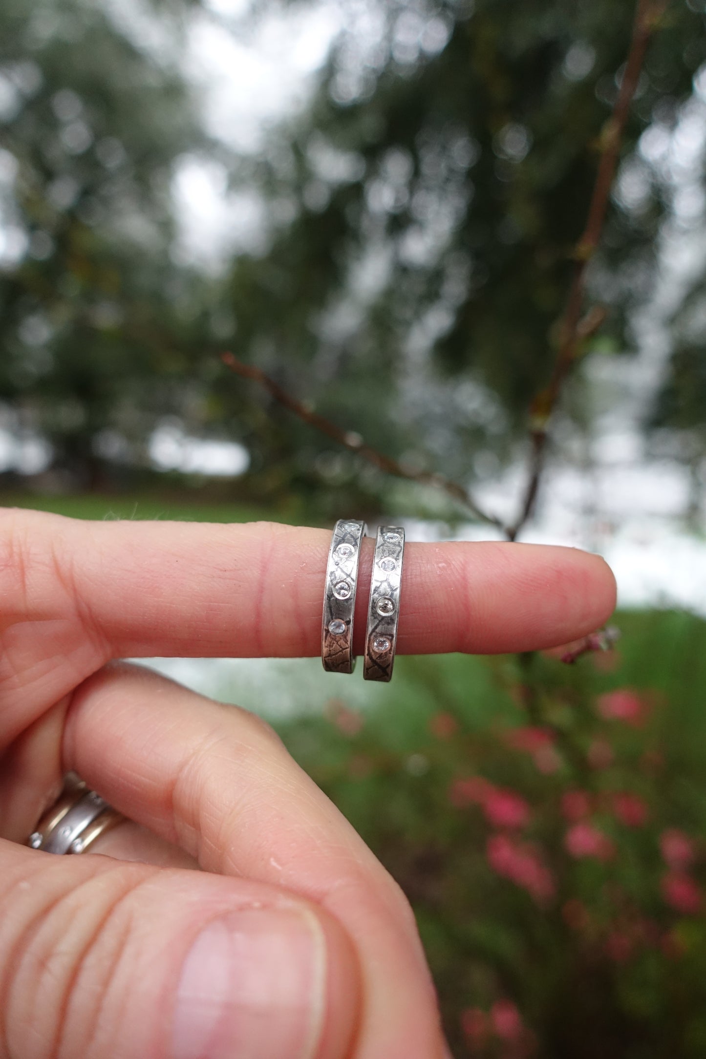 White Sapphire Hoops