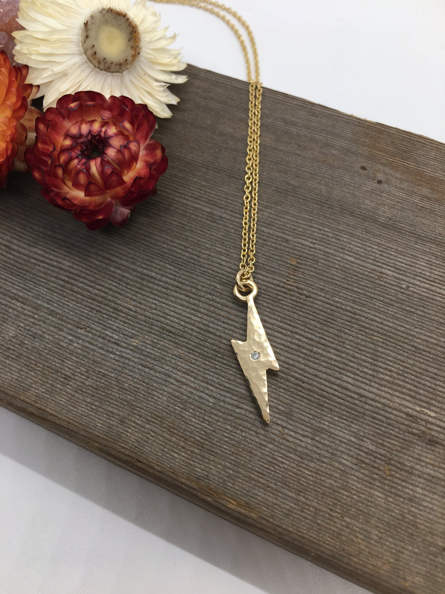 Lightning Charm Necklace with Diamond