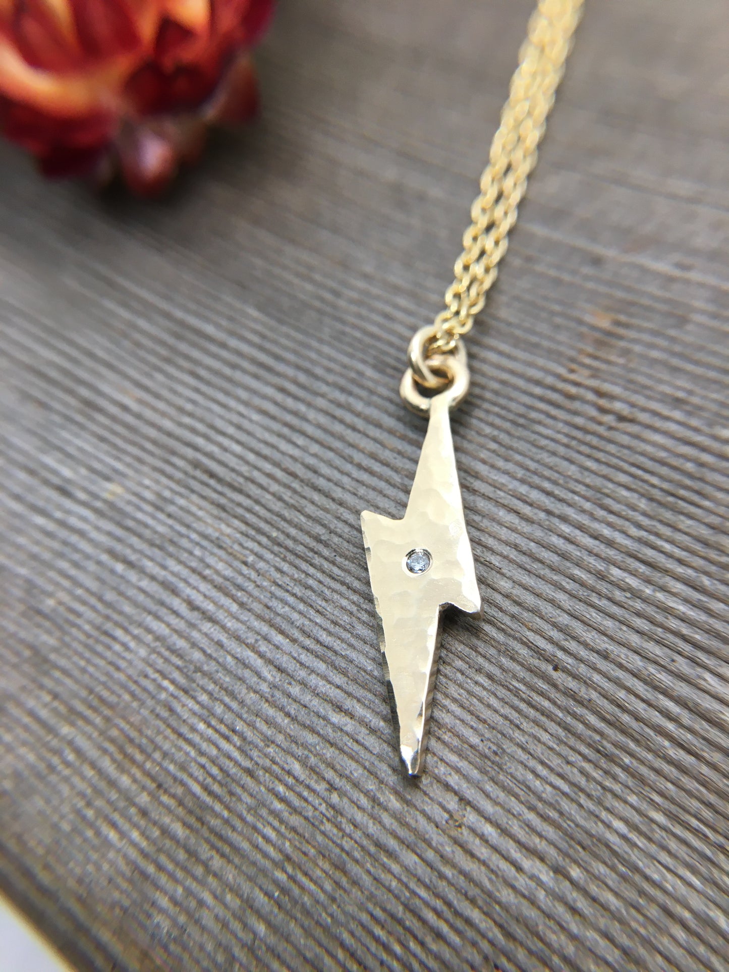 Lightning Charm Necklace with Diamond