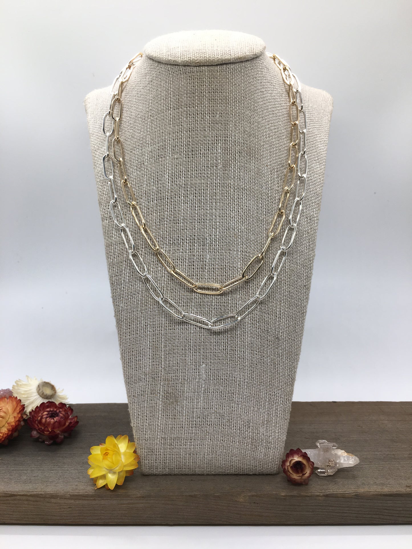 Hand Formed Paper Clip Chain
