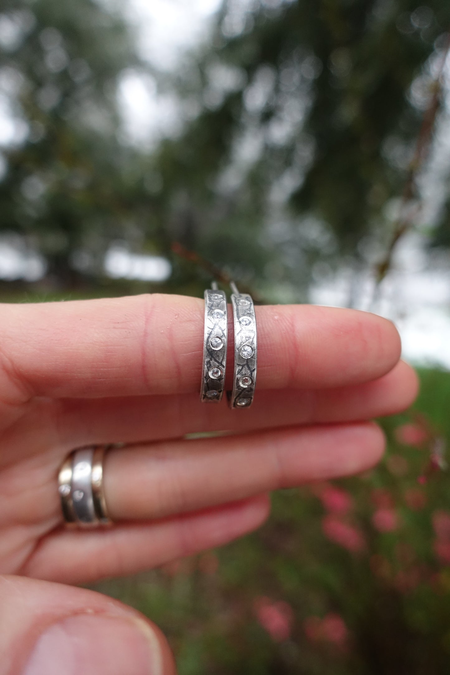 White Sapphire Hoops