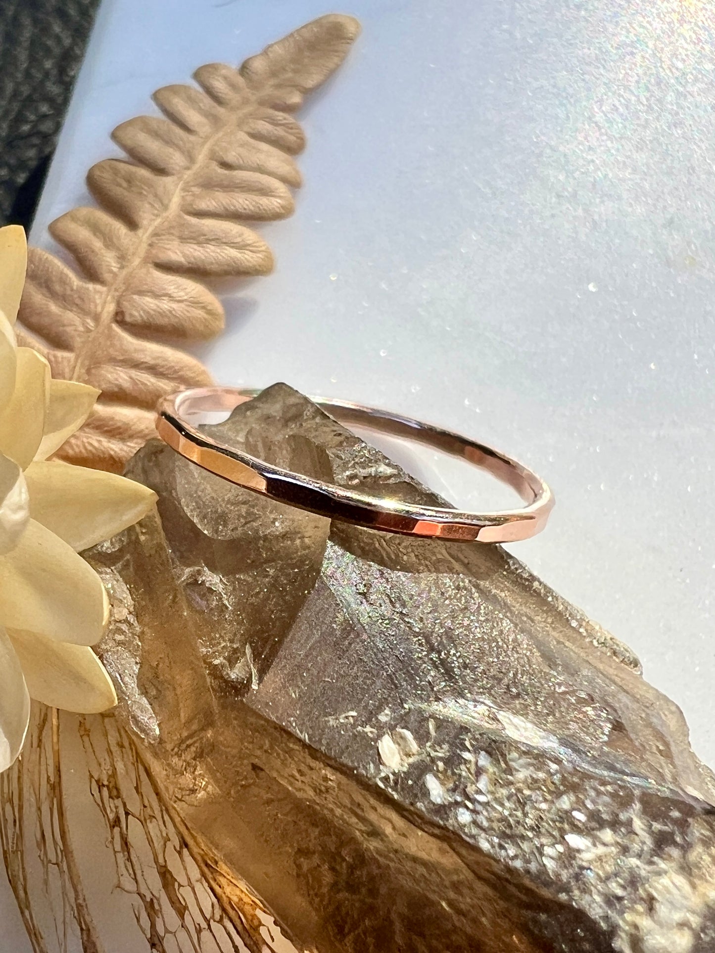 Simple Hammered Stacking Ring ~ Sterling Silver, 14k Yellow Gold fill, or 14k Rose Gold fill