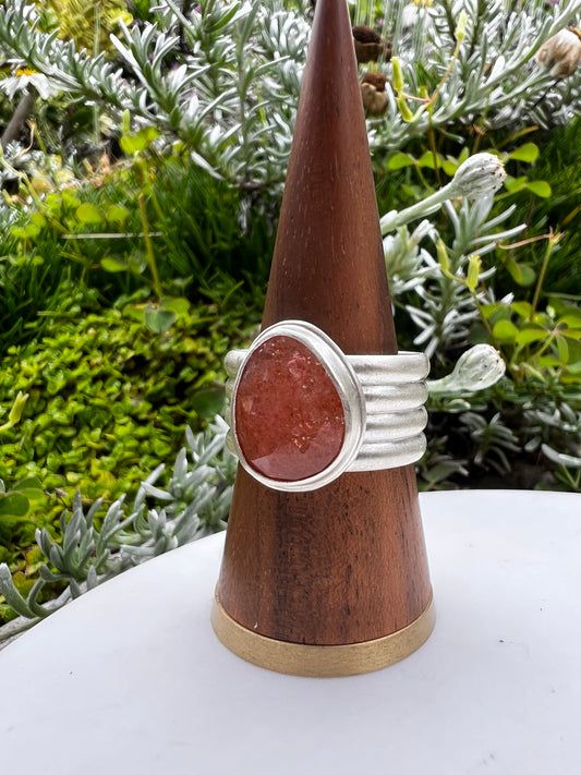 Sunstone Statement Ring set in Sterling Silver
