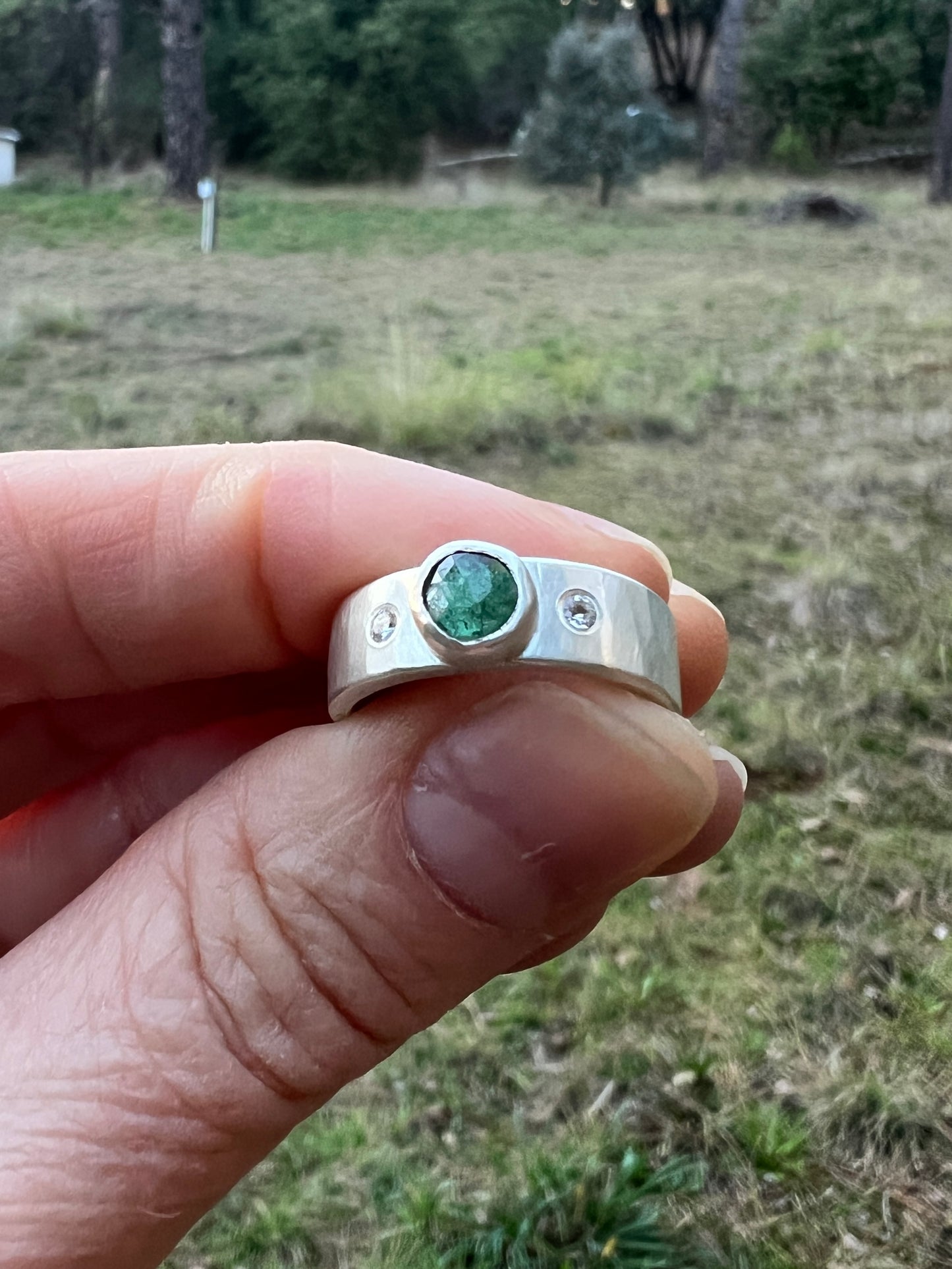 Rose-cut Tourmaline & Sapphire Ring