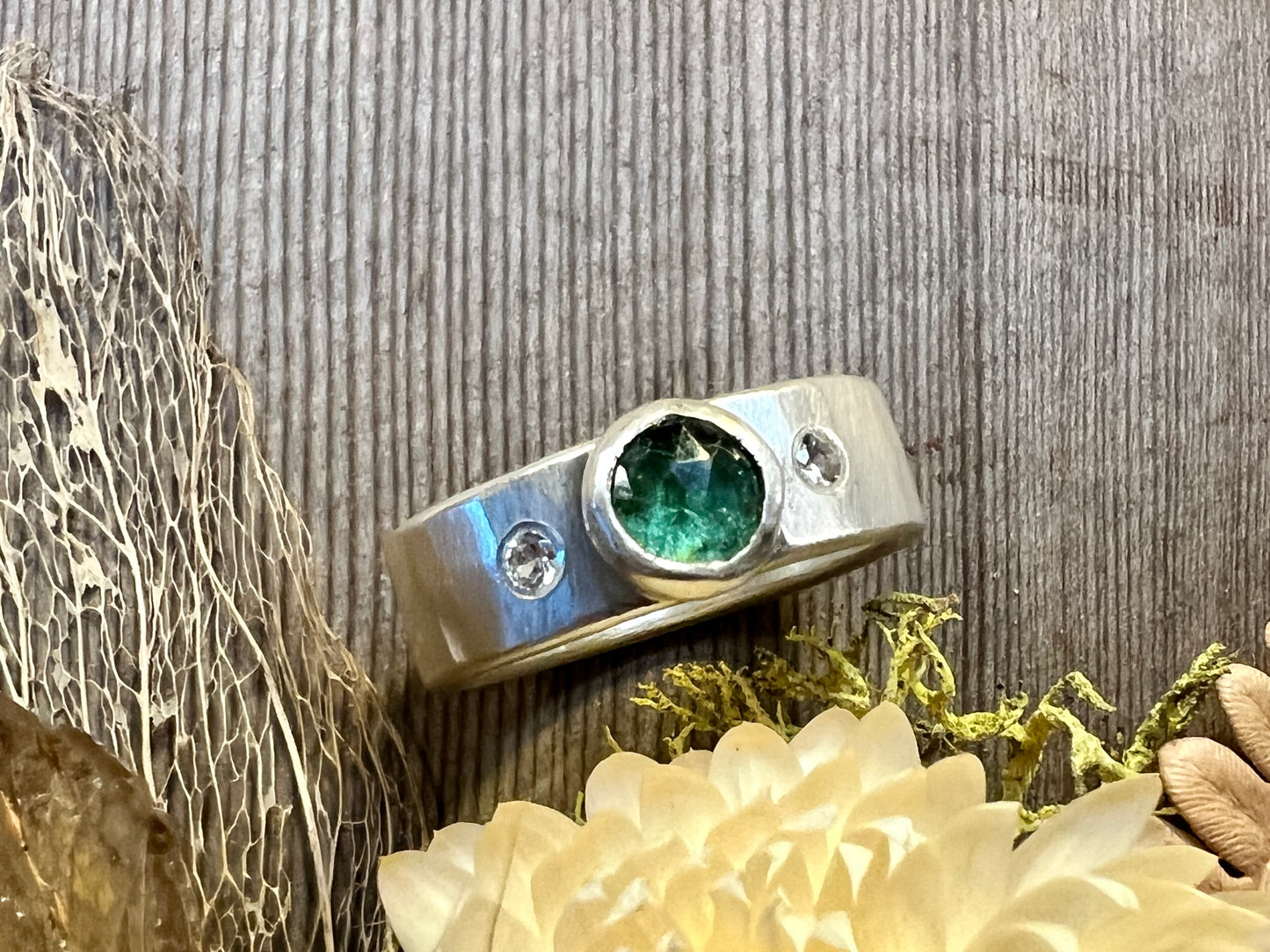 Rose-cut Tourmaline & Sapphire Ring