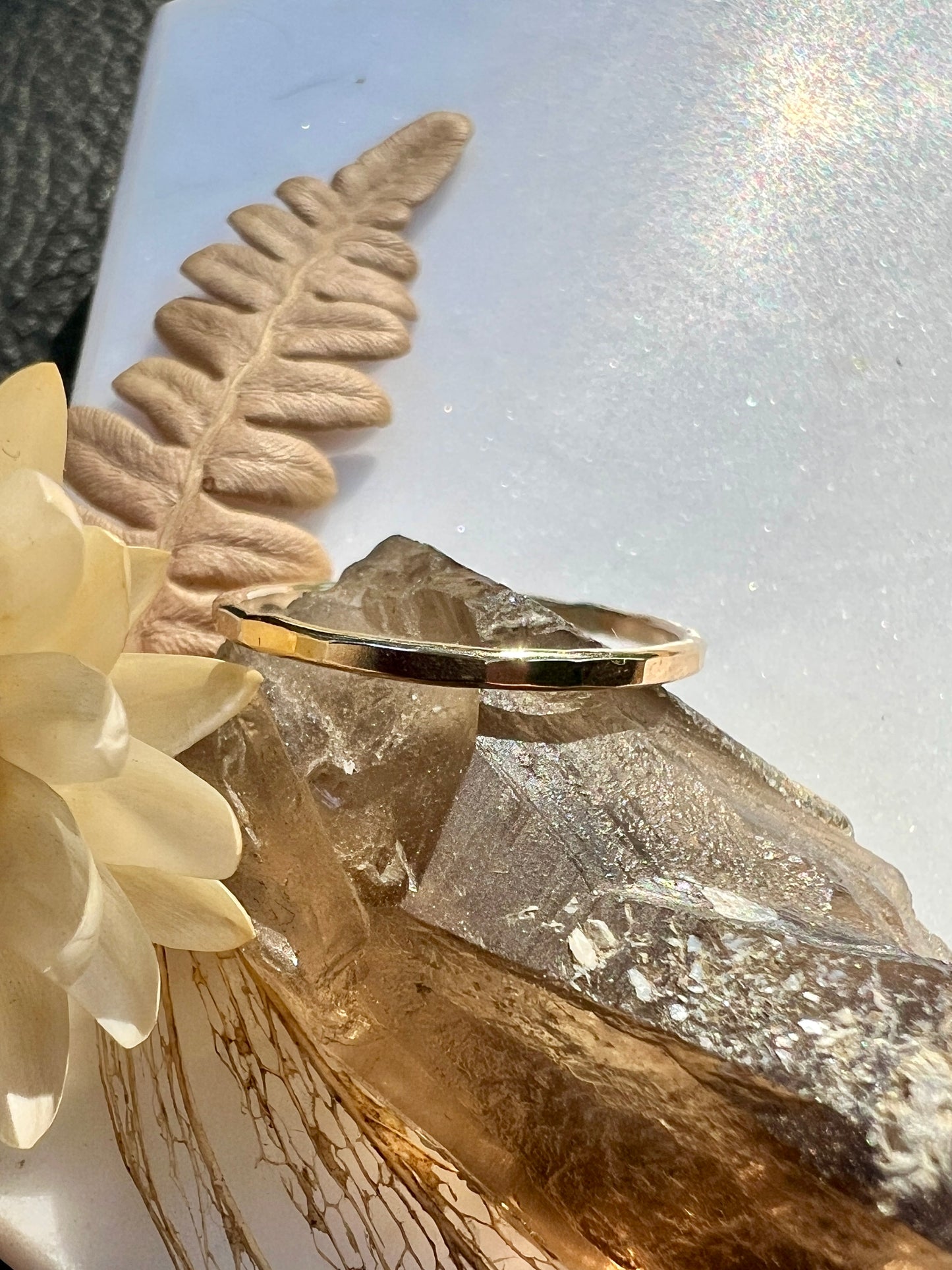 Simple Hammered Stacking Ring ~ Sterling Silver, 14k Yellow Gold fill, or 14k Rose Gold fill