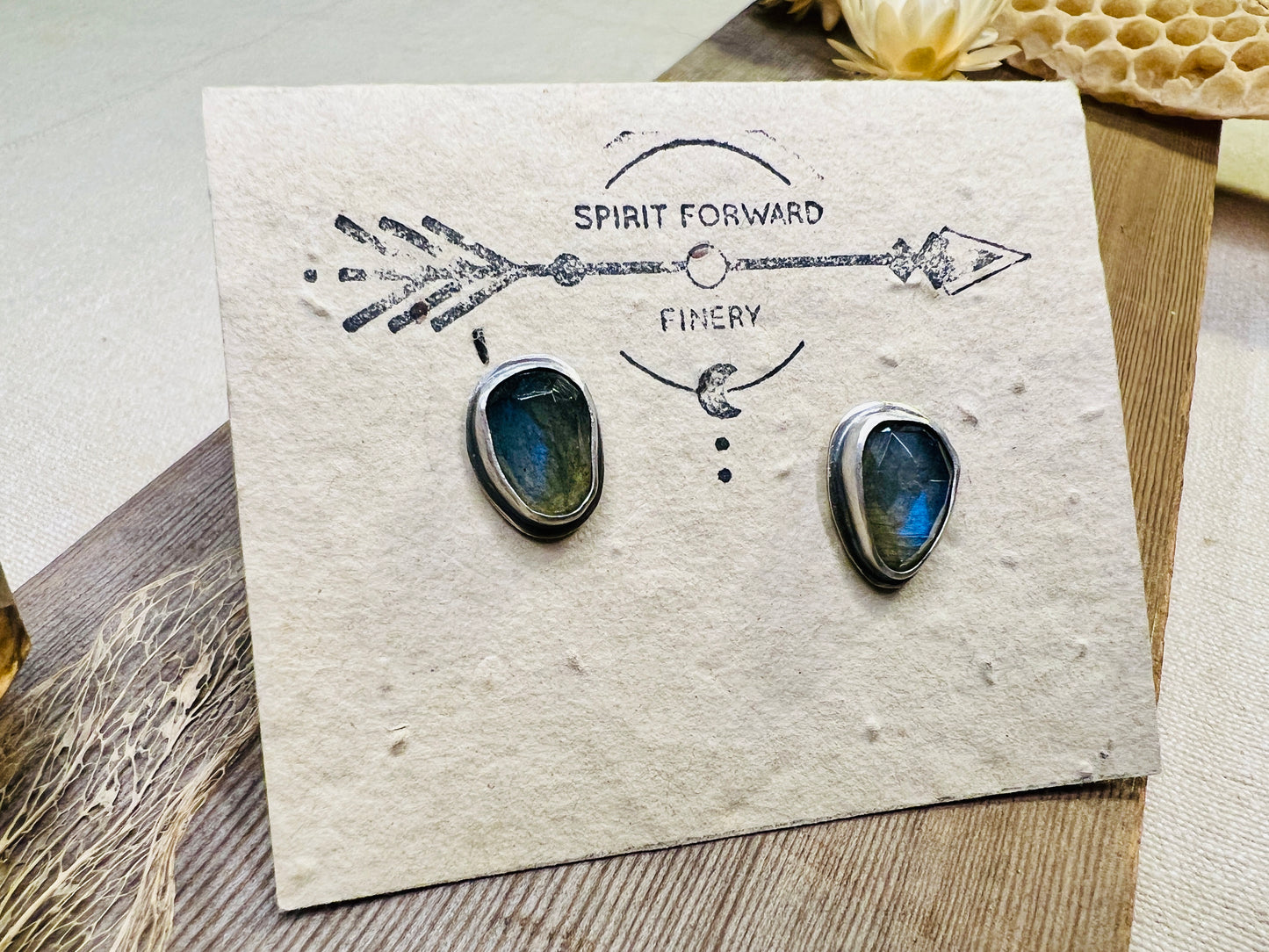 Labradorite Gemstone Post Earrings