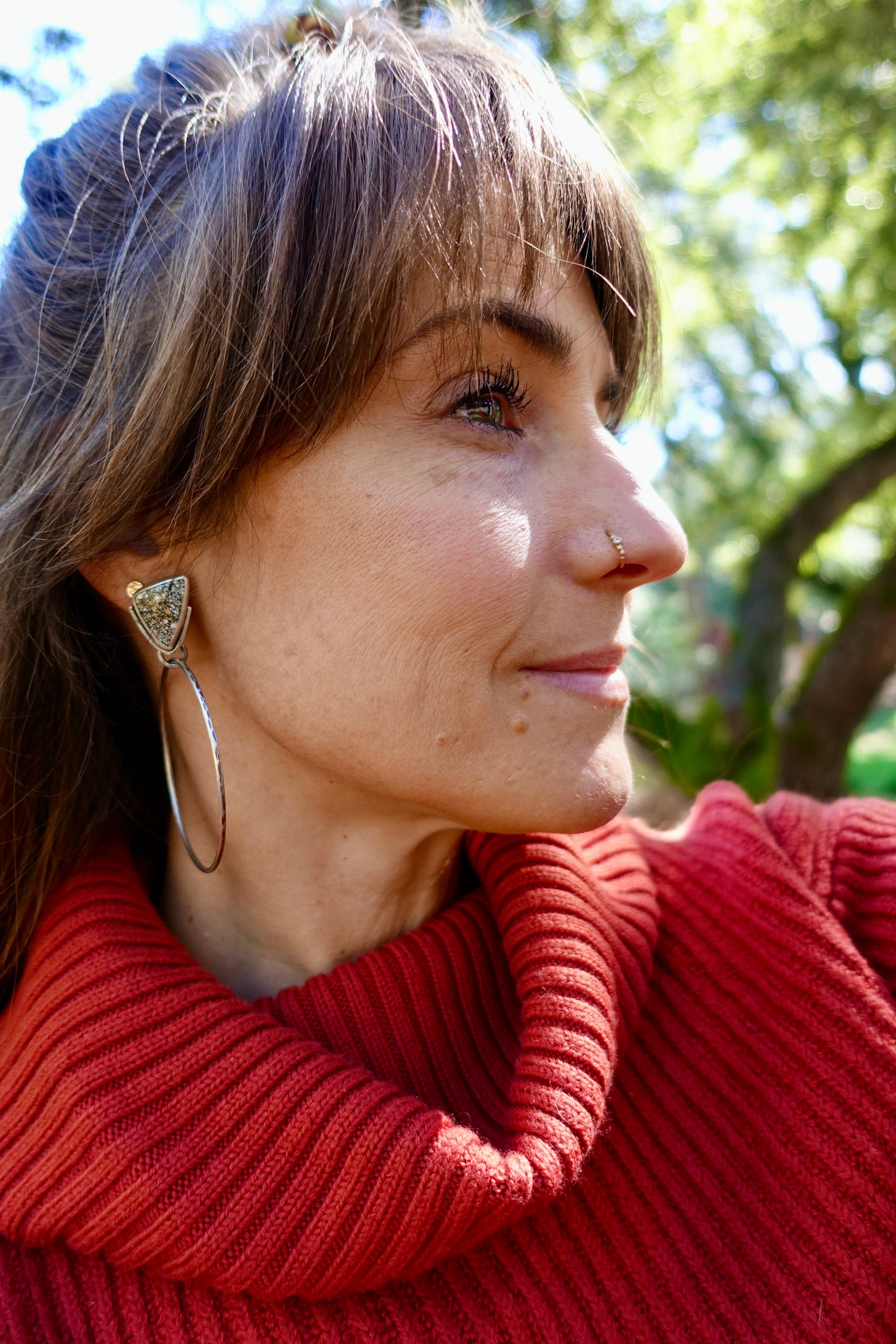 Variscite Hoop Earrings