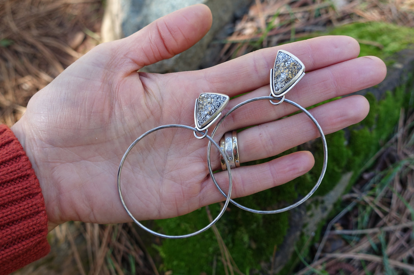 Variscite Hoop Earrings