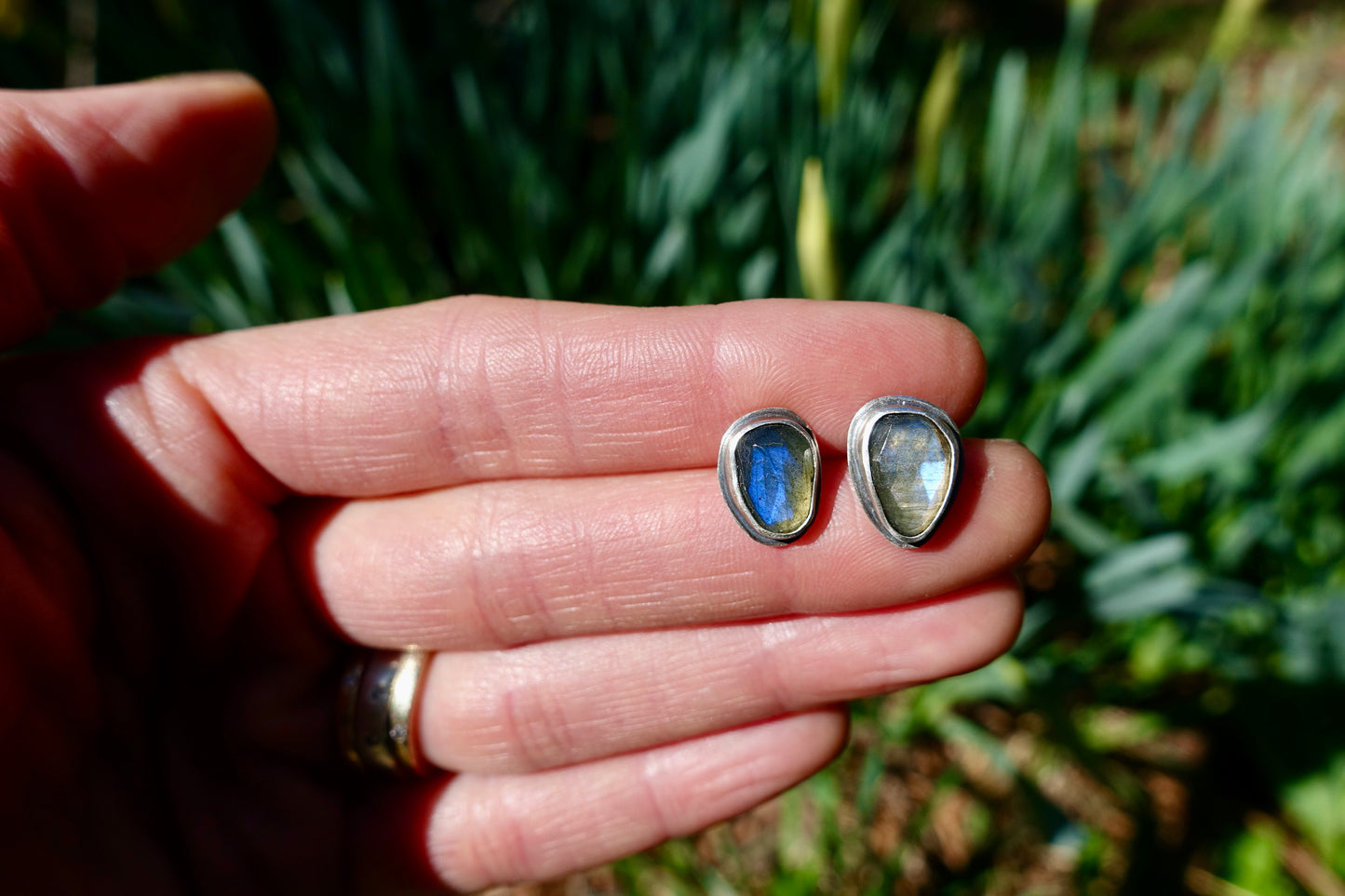 Labradorite Gemstone Post Earrings