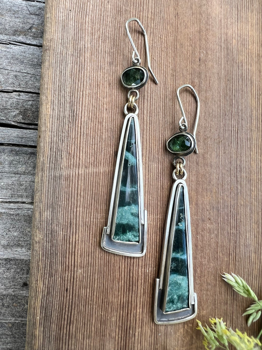 Tourmaline & Tiger Jasper Earrings