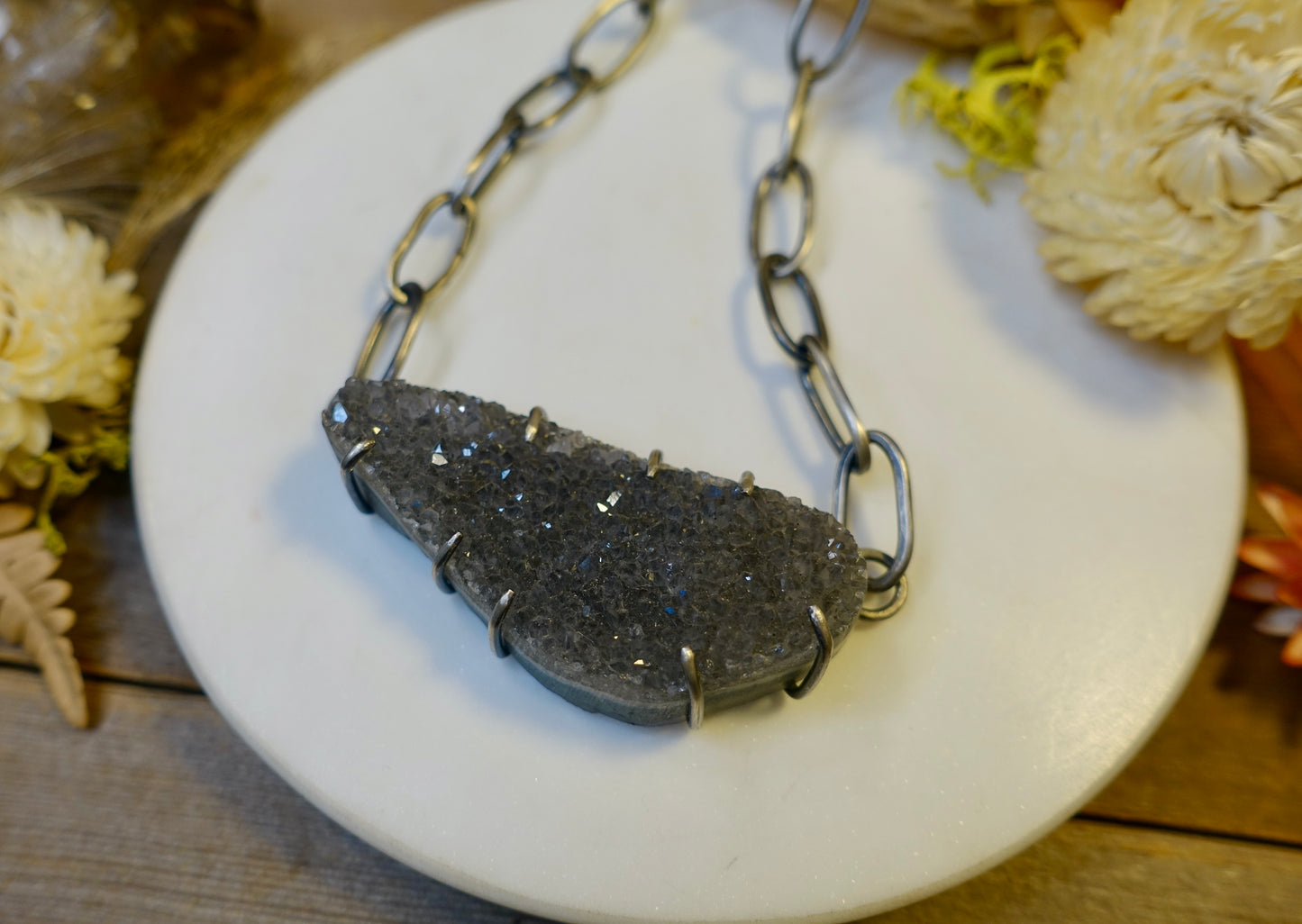 Dark Druzy Necklace