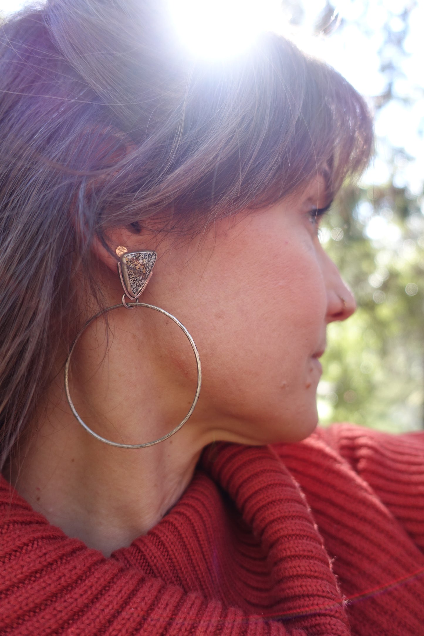 Variscite Hoop Earrings