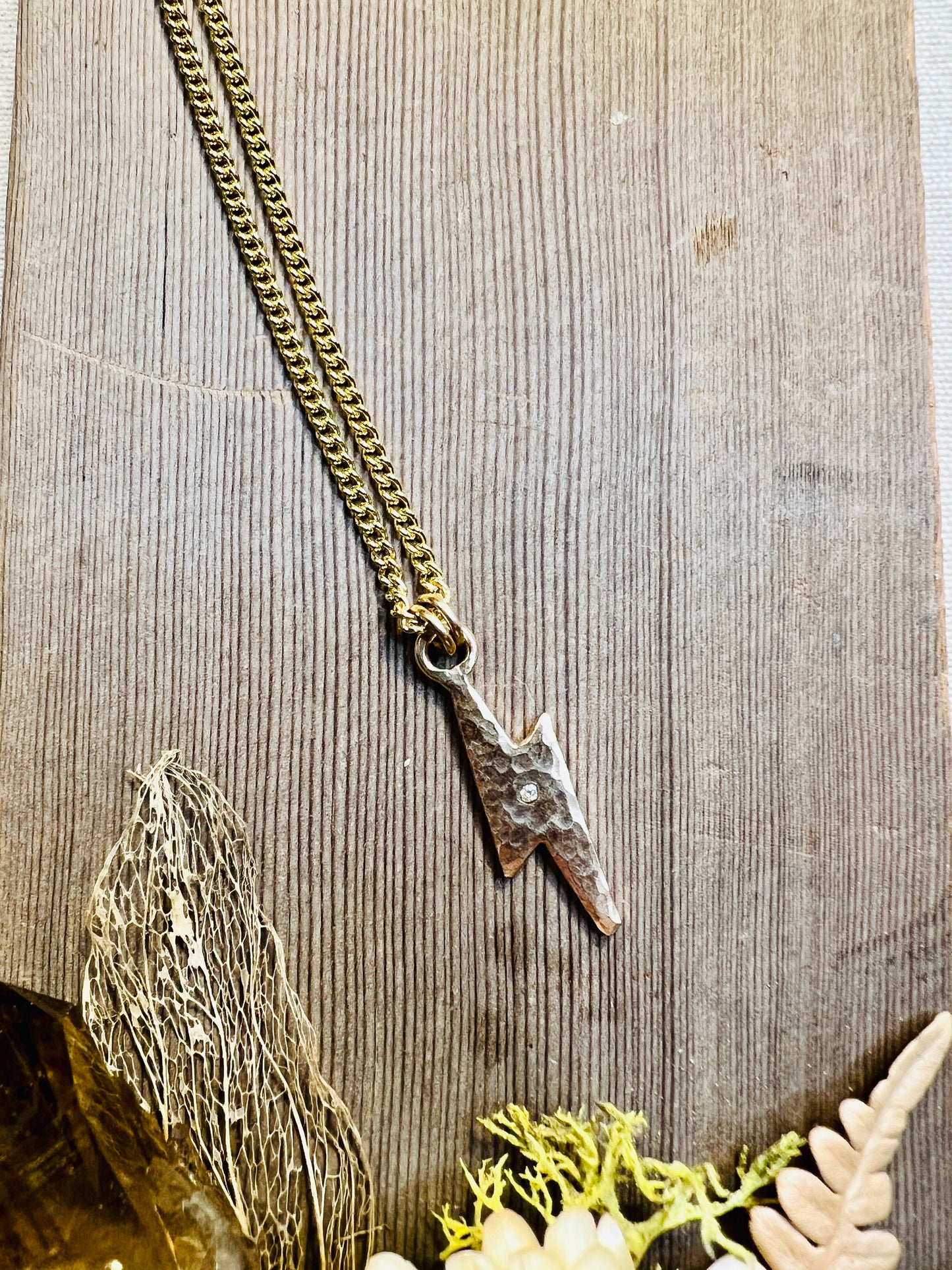 Lightning Charm Necklace with Diamond