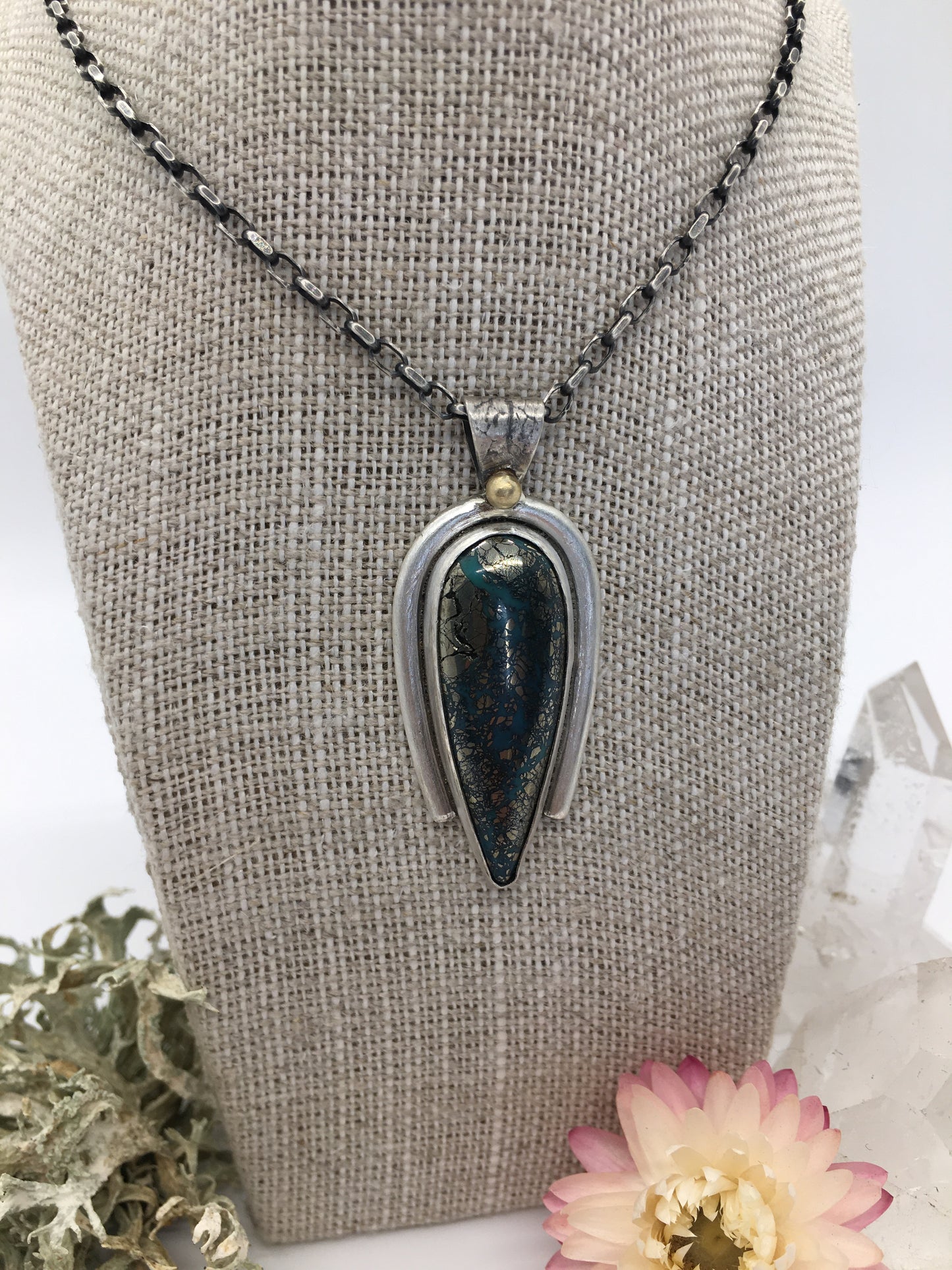 Turquoise & Pyrite Necklace