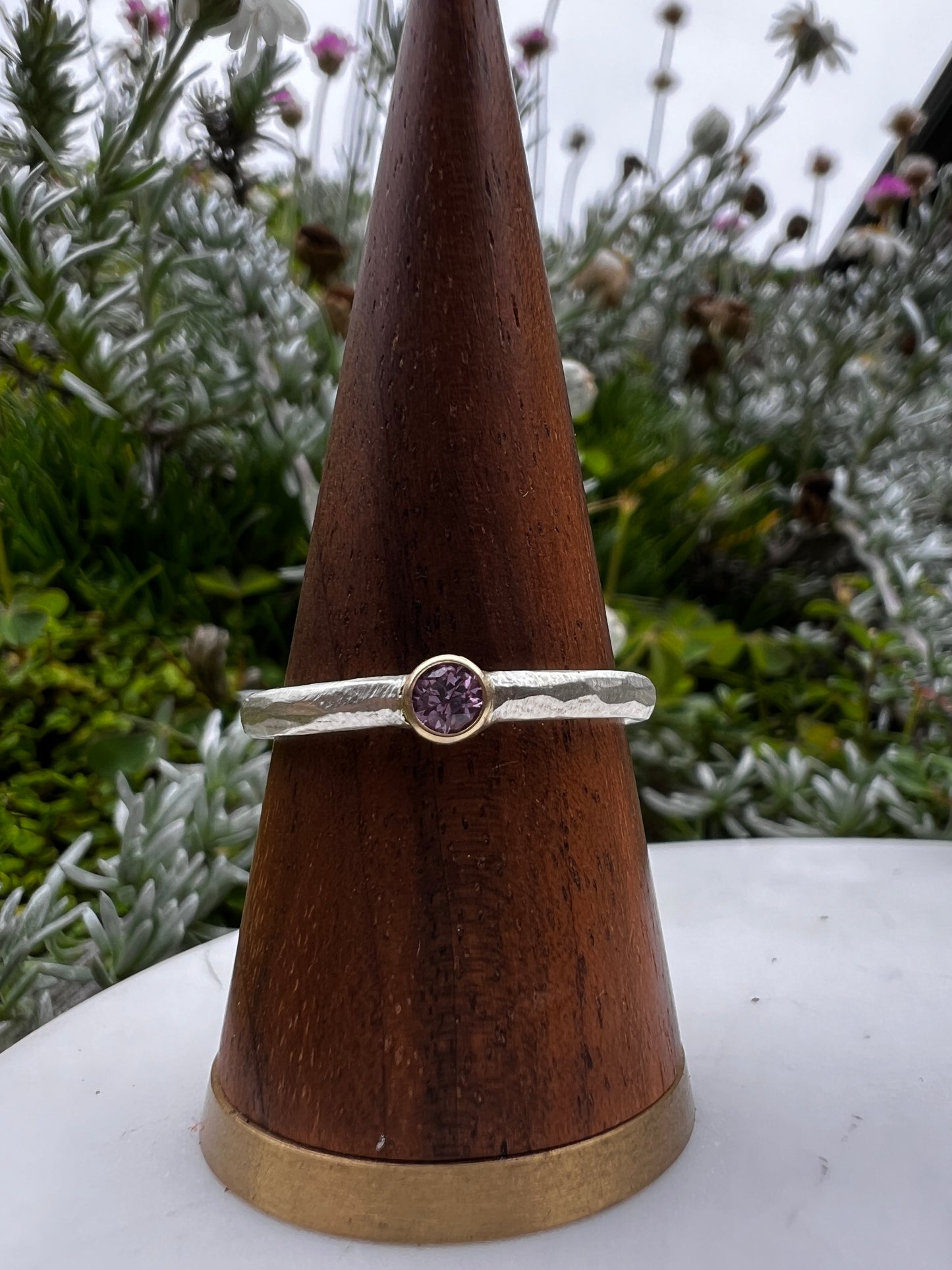 Mixed Metal Gemstone Stacking Rings ~ Sterling Silver & 14k Yellow Gold