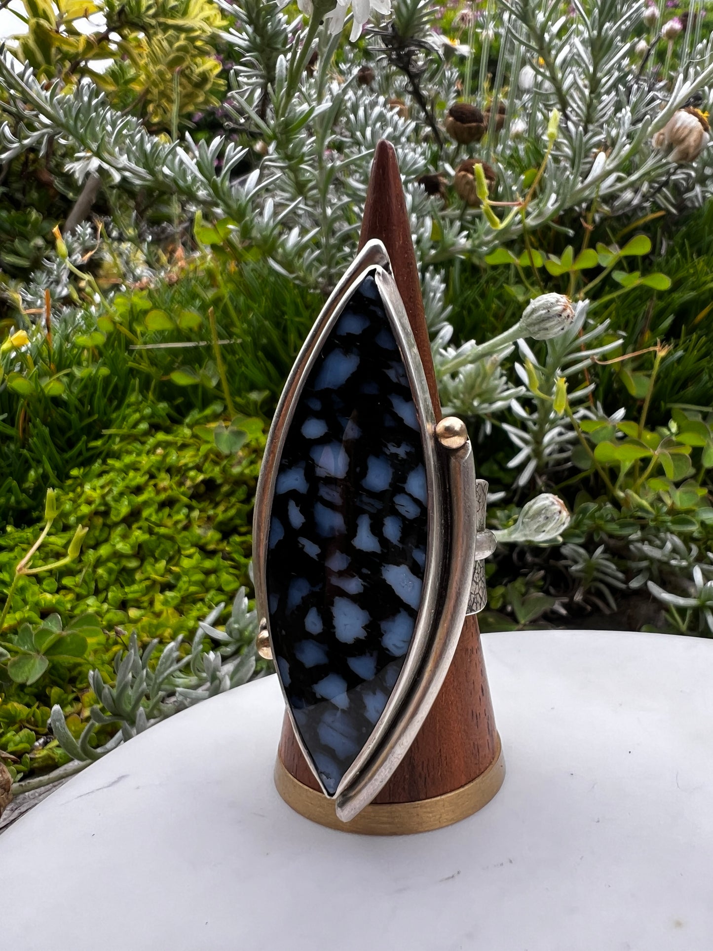 Petrified Palm Statement Ring