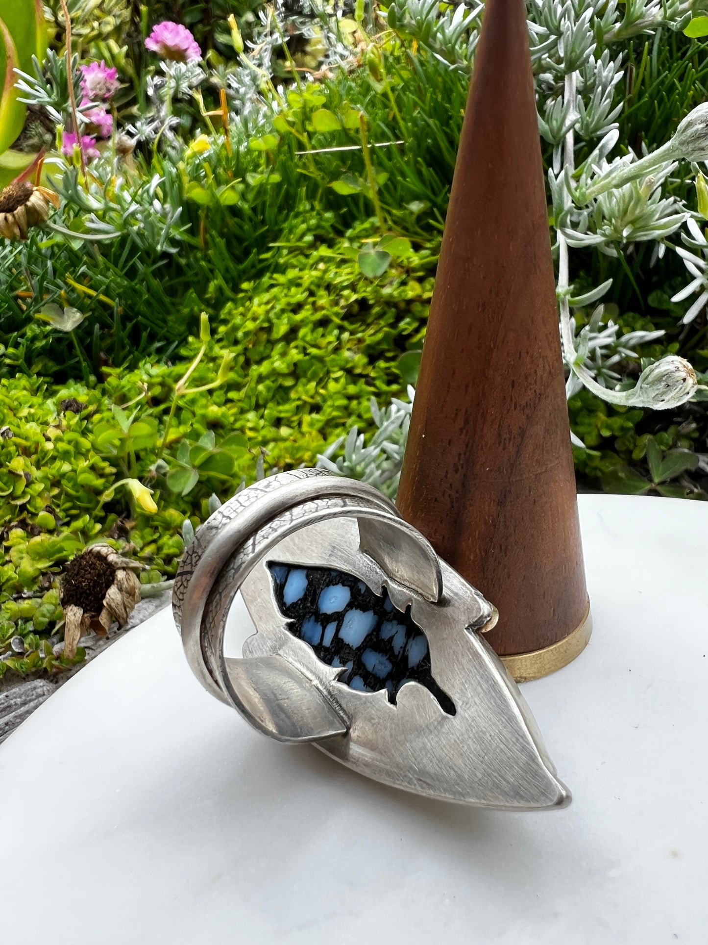 Petrified Palm Statement Ring