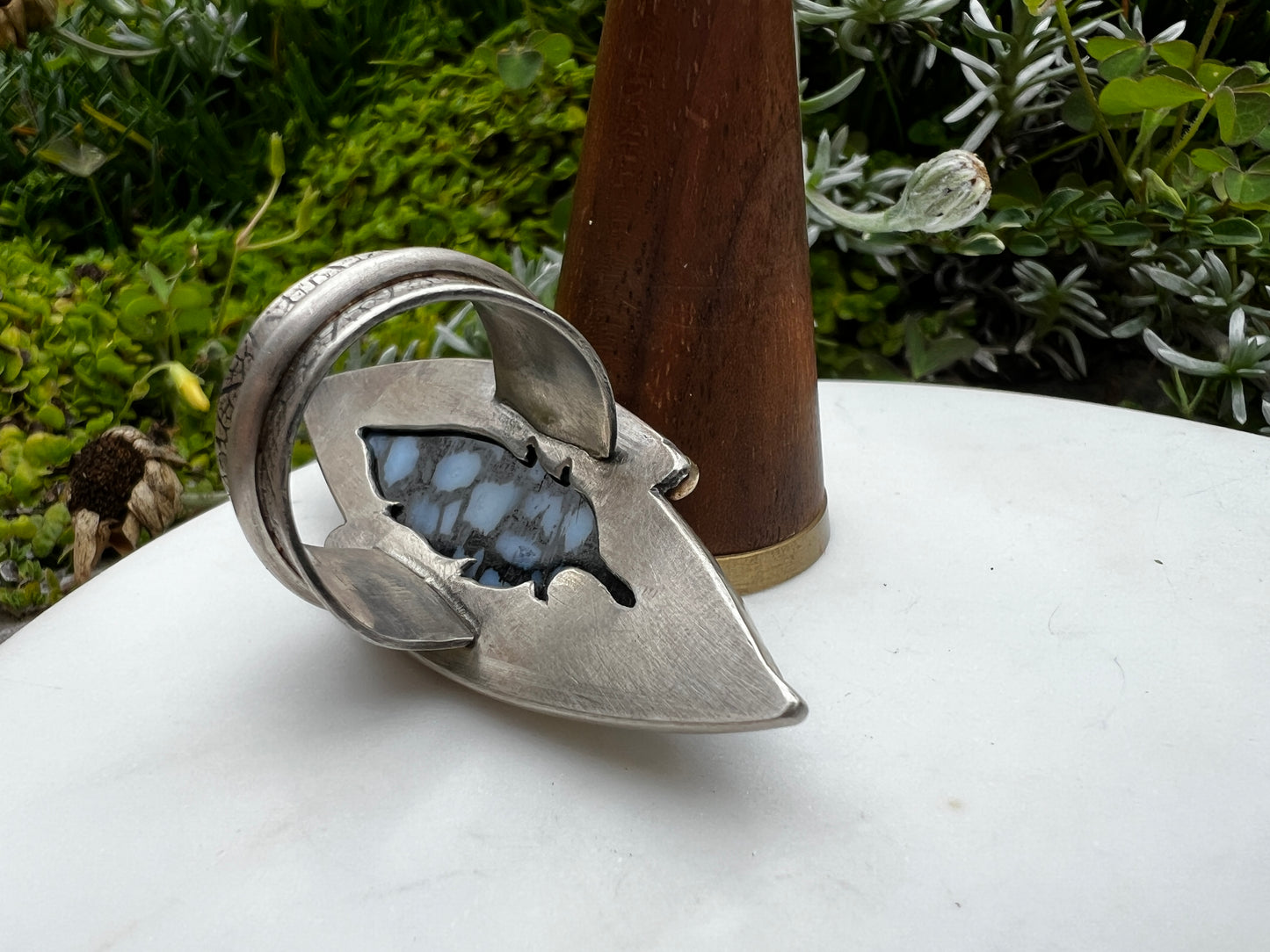 Petrified Palm Statement Ring